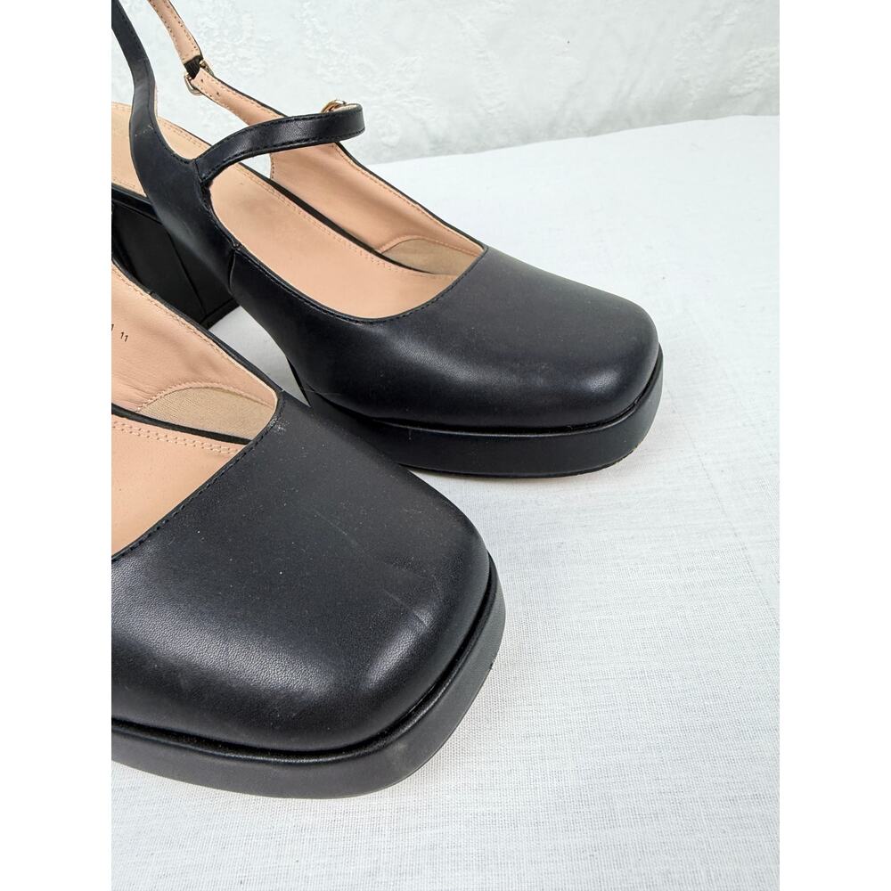 Cellenz Black Mary Jane Platform Pumps Chunky Heel Size 11 - Picture 2 of 9